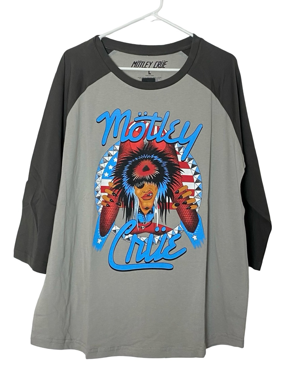 Motley Crue Baseball Tee Tshirt Mens Size Large XL Girls Graphic Print New NWT